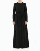 Black Anisa cotton long sleeve modest dress