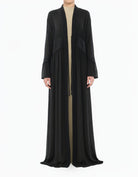 Black Hayati embroidery detail chiffon abaya