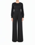 Black Lace Detailed Modest Dress Jumpsuit