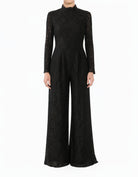 Black Lace long sleeve modest JUMPSUITS