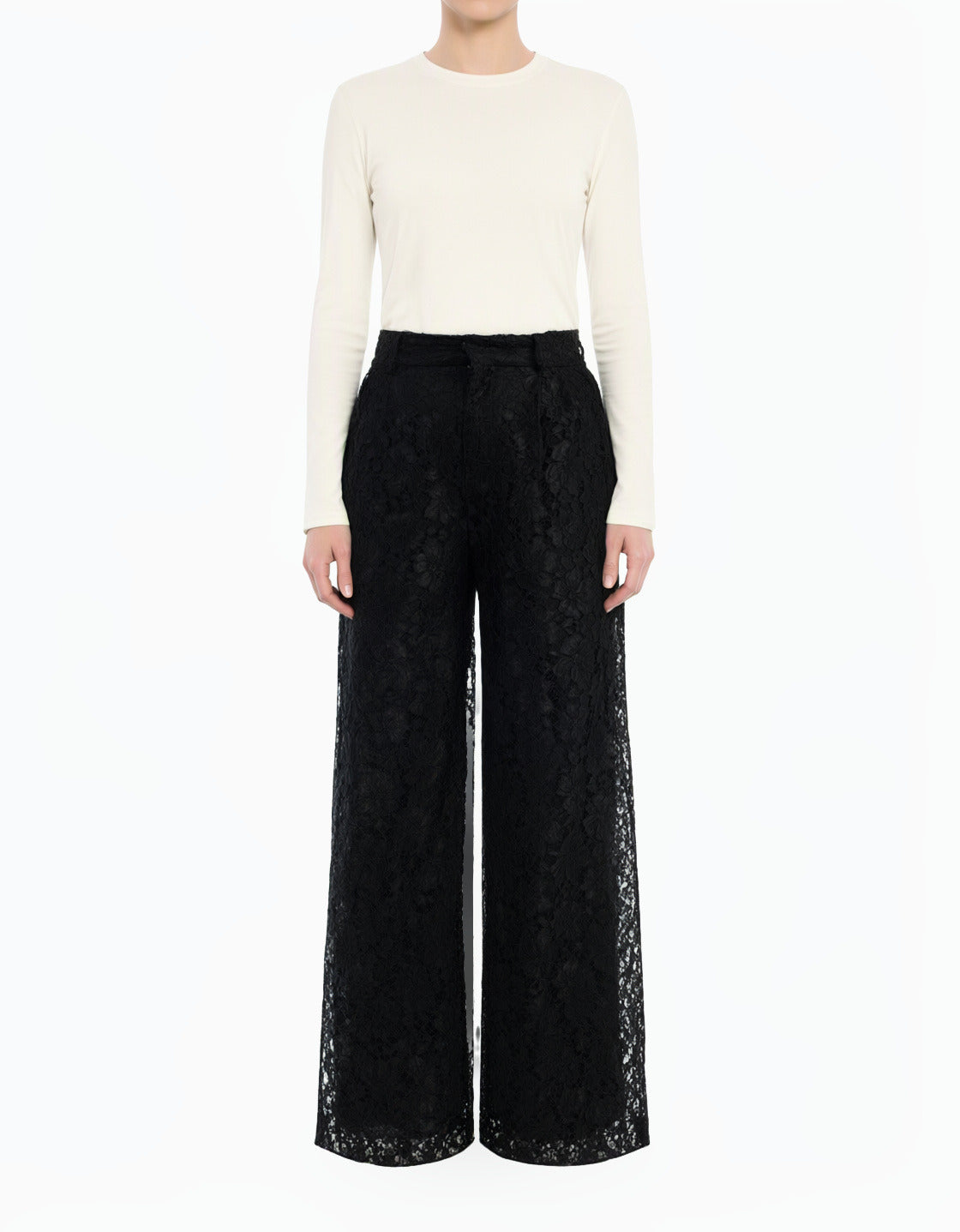 Black Lace modest trousers (Petite)