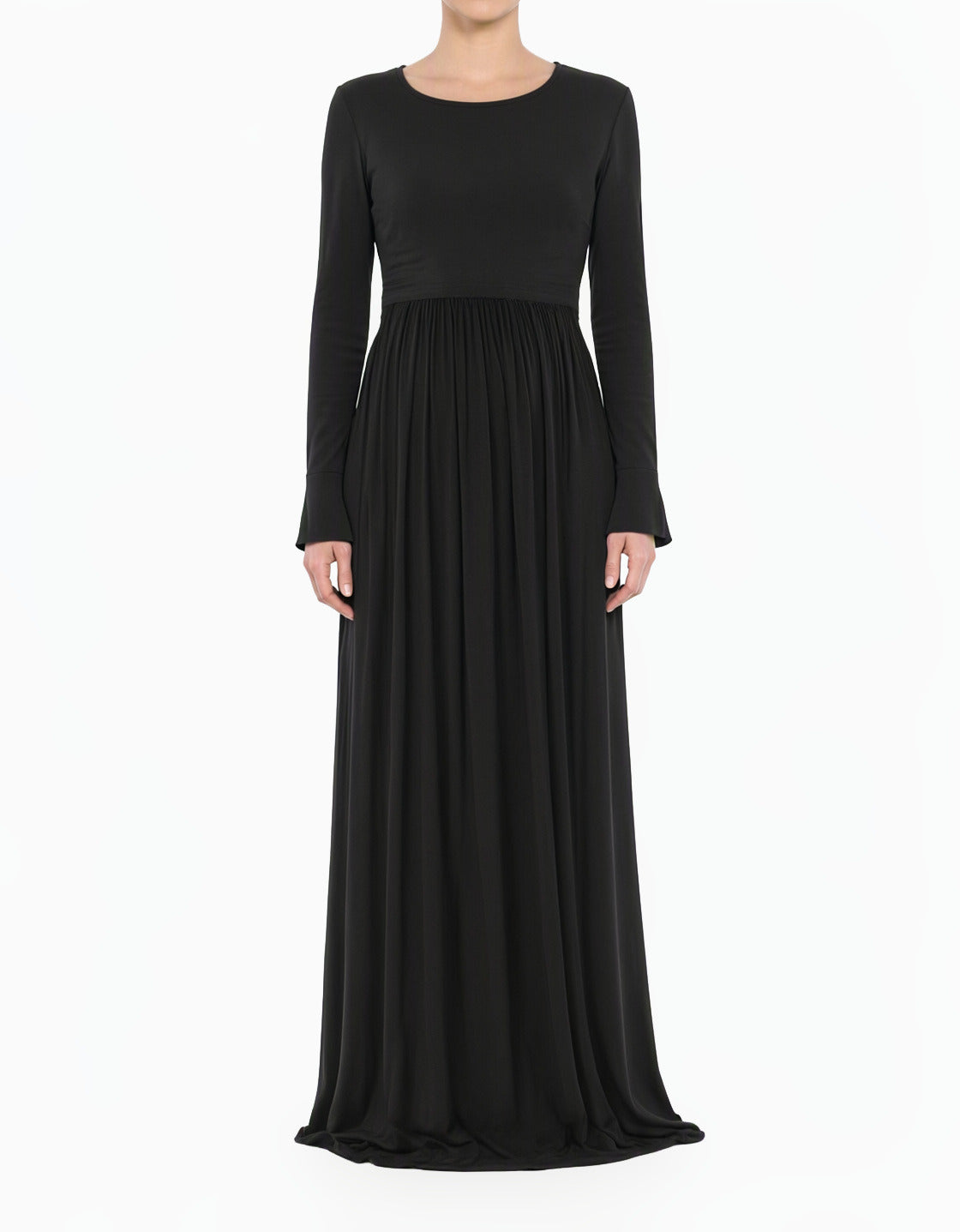 Black Nursing-Friendly Super Soft Modest Maxi Dress