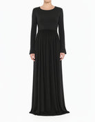 Black Nursing-Friendly Super Soft Modest Maxi Dress