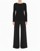 Black Ribbed Sweater Shirt