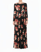 Black The Obliged Pleated Modest Maxi Dress