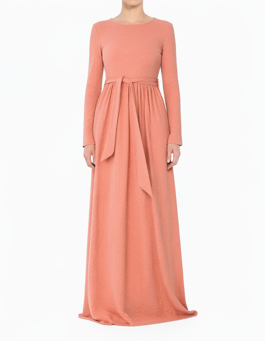 Blush Textured Ponti-Di-Roma Modest Dress