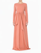 Blush Textured Ponti-Di-Roma Modest Dress