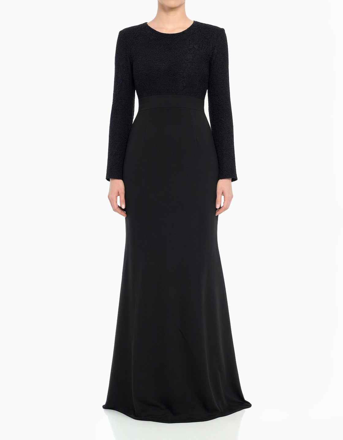 Black Bow-Tie Fetching Modest Maxi Dress