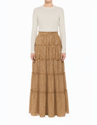 Carmel Wild Cheetah Tiered Modest Maxi Skirt