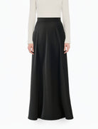 Black Modest Maxi Skirt Elegant Luxury Satin