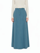 Soft-Wash Modest Denim Maxi Skirt