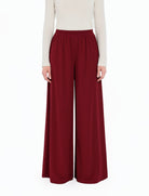 Maroon Wide-Leg Pants