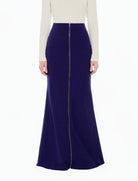 Midnight Blue Zipper Pencil Skirt