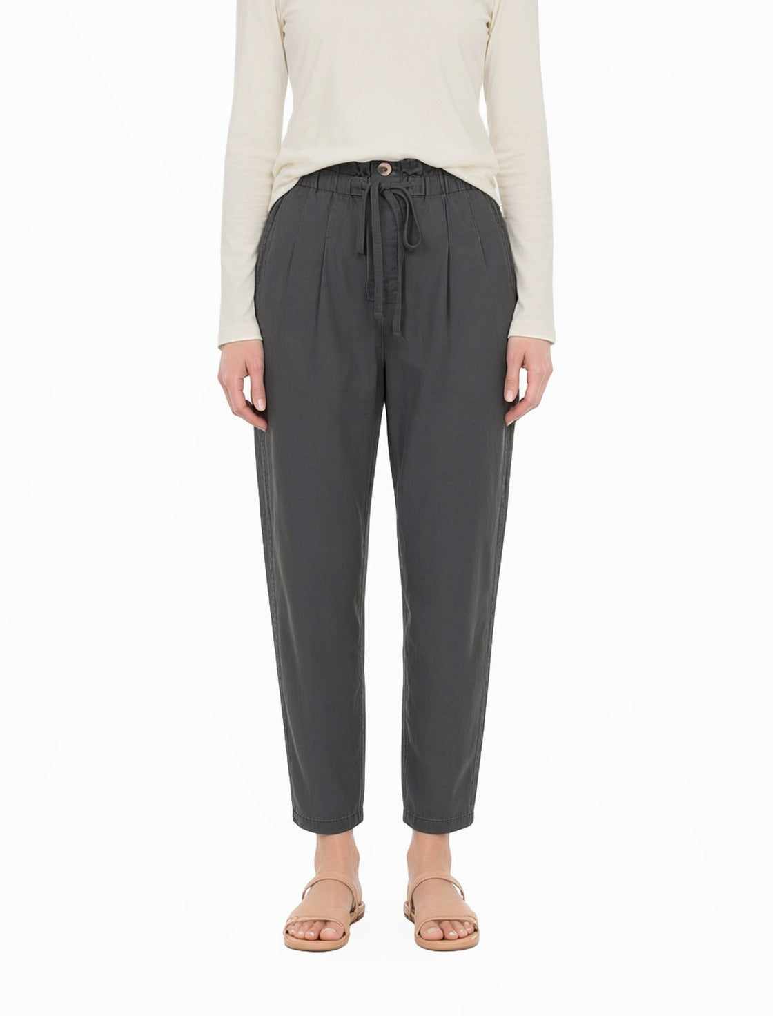 Ash Gray paperbag waist pants