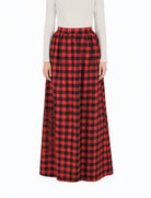 Red Plaid Modest Maxi Skirt