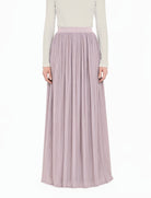 Lilac Gray Sparkle Tulle Modest Maxi Skirt