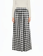 White Plaid Modest Maxi Skirt