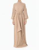 Chia Ribbed-Knit Turtleneck Sweater Modest Dress