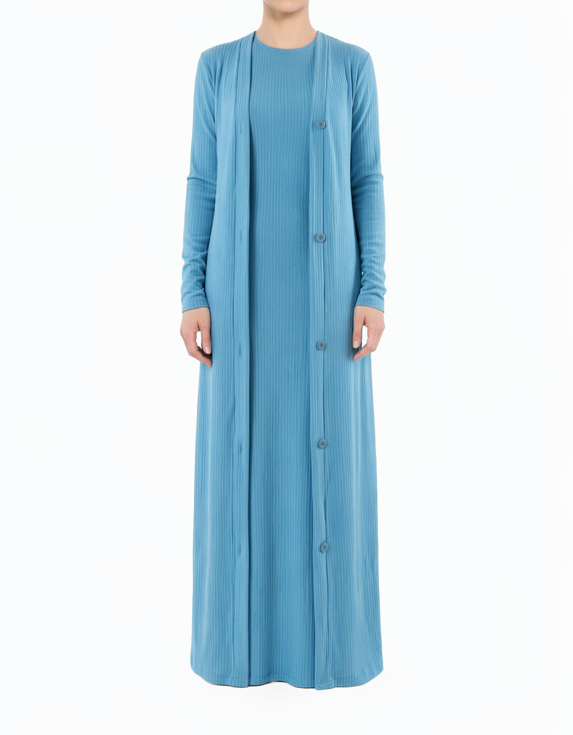 Blue Classy and graceful matching set modest dress