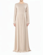 Cream Manal button down Modal modest maxi dress