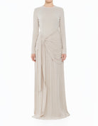 Cream Soft Ribbed Stunning Modest Maxi Dress
