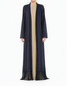 Navy Maxi cardigan abaya Effortlessly chic fringe