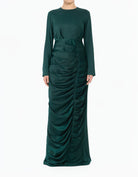 Emerald Green My Love for Satin Modest Maxi Dress