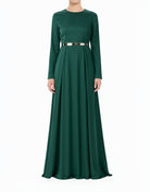 Emerald Take Me for a Dance Satin Modest Maxi Dress