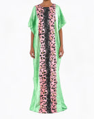 Green/pinkish Leopard splash Bati Dress