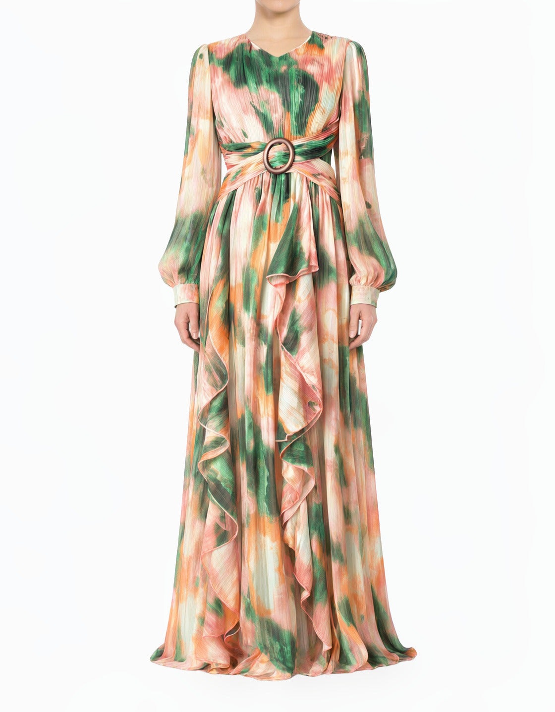 Hanaan dreamy abstract print modest dress