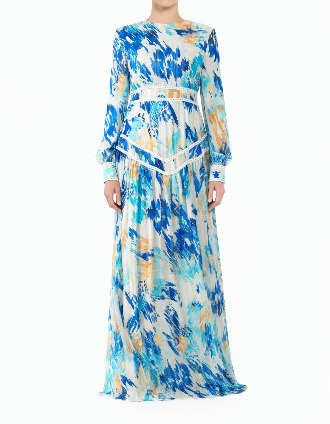 Hiba Abstract Chiffon Shimmer Modest Dress