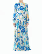 Hiba Abstract Chiffon Shimmer Modest Dress
