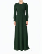 Hunter Green Ma Chérie Ribbed Modest Maxi Dress