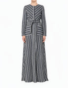 Impressive Stripped Modest Maxi Dress