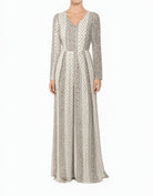 Ivory Paisley Modest Long Sleeve Playsuit Maxi