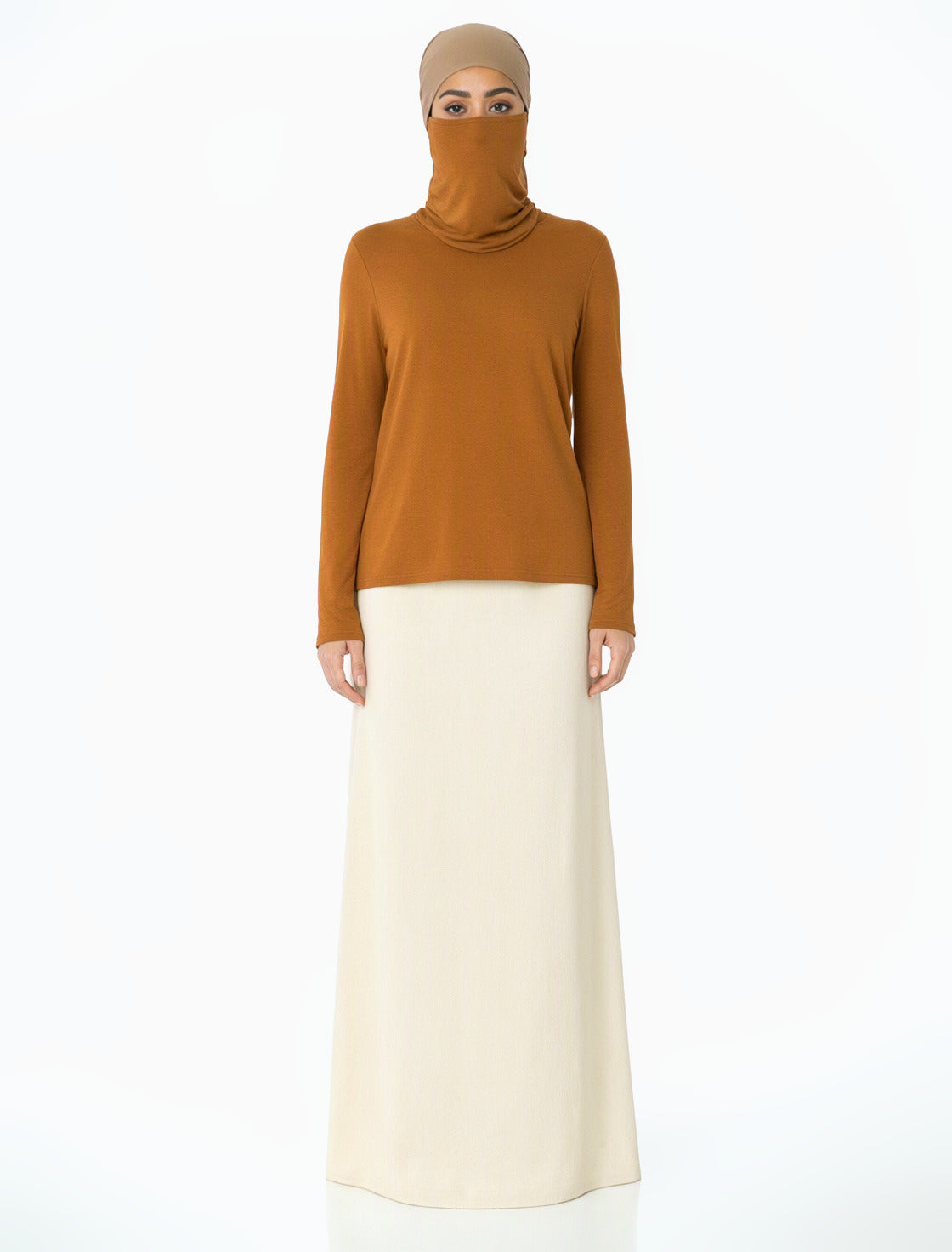 Latte T-shirt with face niqab