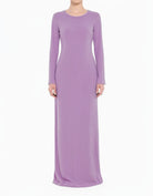 lavender Sadia Ribbed Round Neck Modest Maxi Dress