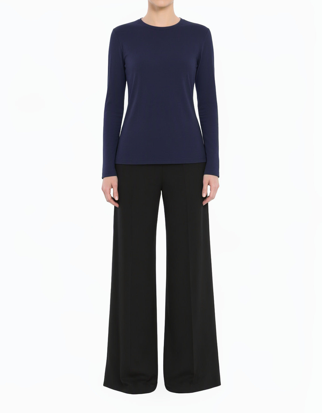 Navy Blue Modest Long Sleeve Soft Jersey Tee