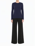 Navy Blue Modest Long Sleeve Soft Jersey Tee
