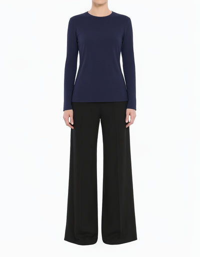 Navy Blue Modest Long Sleeve Soft Jersey Tee