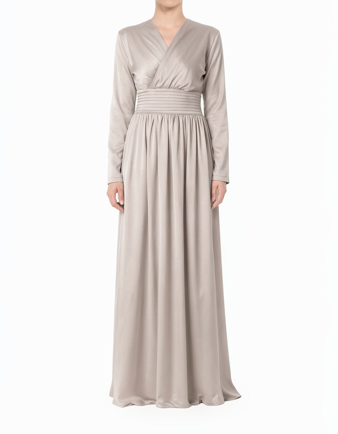 Pearl Love Story Satin Modest Maxi Dress