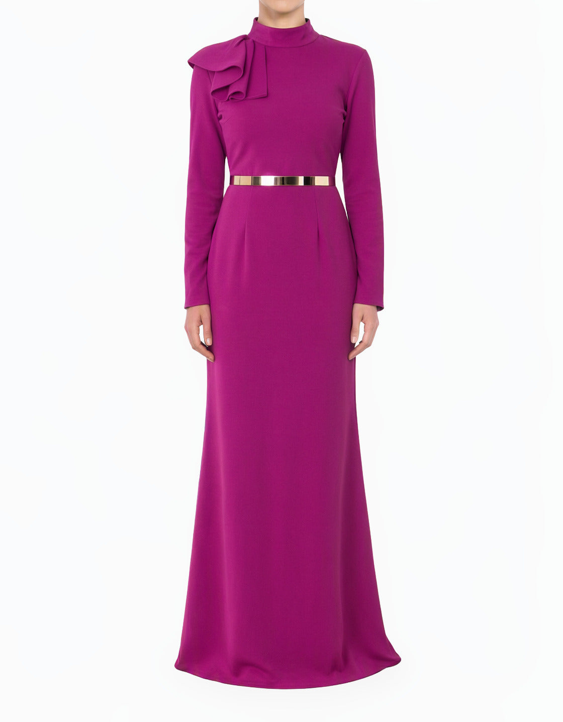 Magenta Mermaid Modest Maxi Dress