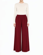 Maroon Wide-Leg Pants