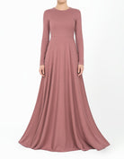 Mauve A-Line Modest Maxi Dress