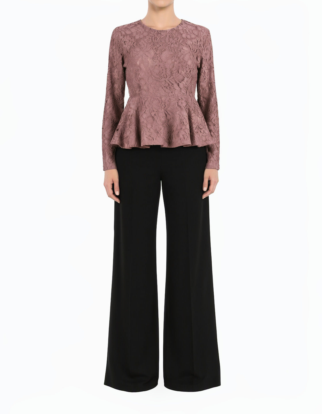 Mauve Lace Peplum Top