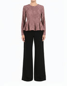Mauve Lace Peplum Top