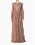Mauve Wanderlust Lace Modest Maxi Dress
