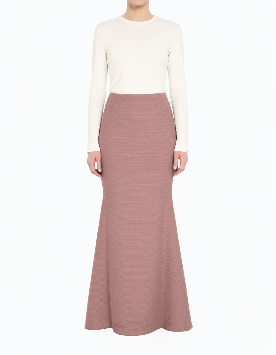 Mauve Zipper Pencil Skirt