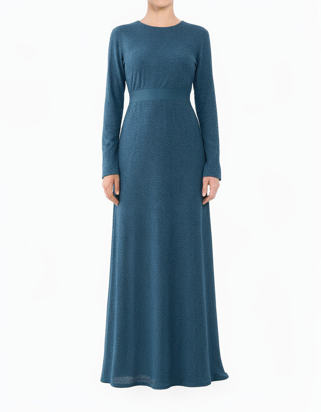 Dusty Navy Mesh Modest Maxi Dress!