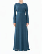 Dusty Navy Mesh Modest Maxi Dress!